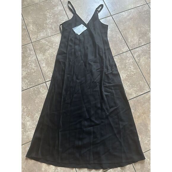 - NWT A.L.C. Annex Black Classy Midi Slip Dress Size 8 $395 - Picture 1 of 9